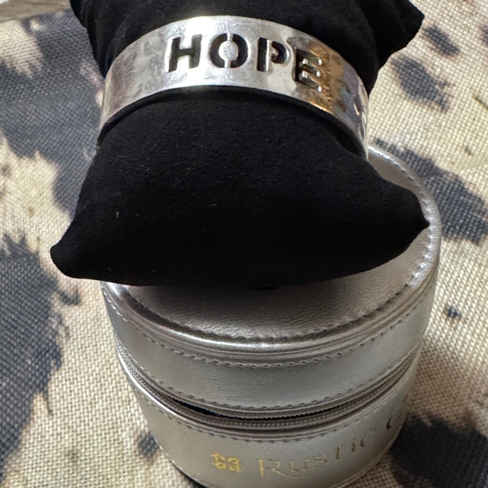 Silver 'Hope' Cuff Bracelet